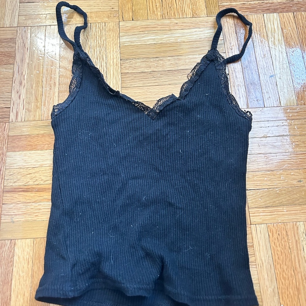 Urban Outfitters Ribbed Black Tank